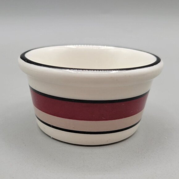 Buffalo China Ramekin Dish Restaurant Dinner Ware Red Pink Black Striped Ceramic - Picture 2 of 6